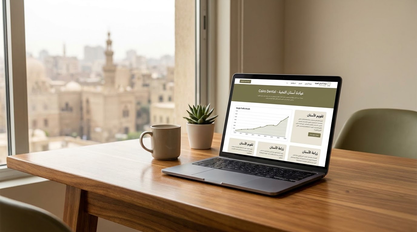 El Gezira Specialty Dental Center website analytics showing search ranking performance